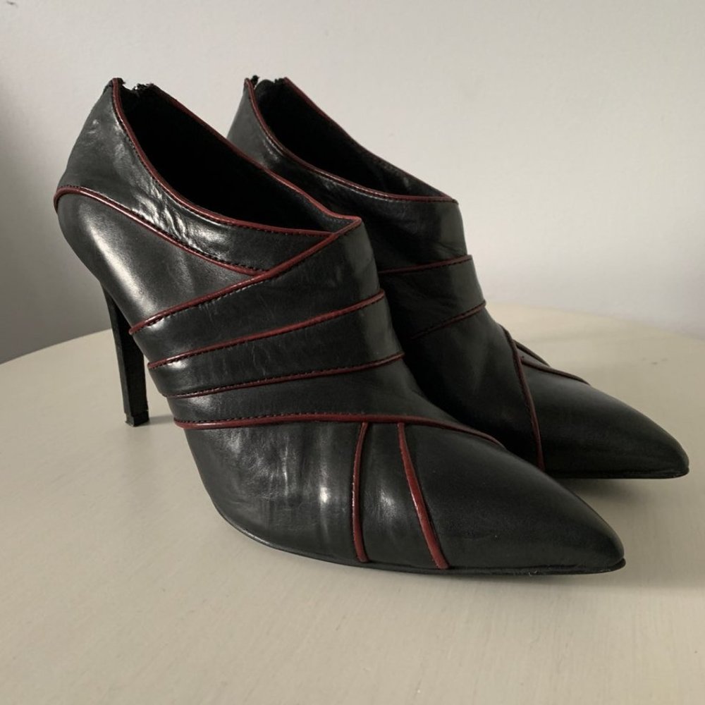 Black Leather Booties
